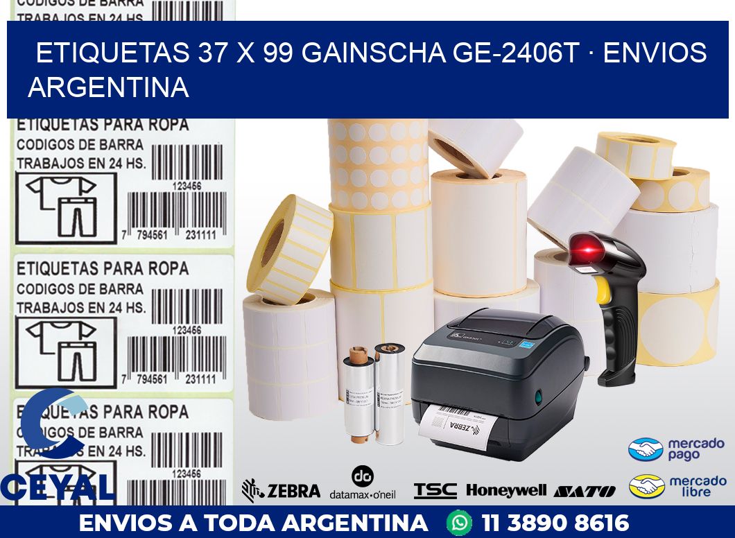 ETIQUETAS 37 x 99 GAINSCHA GE-2406T · ENVIOS ARGENTINA
