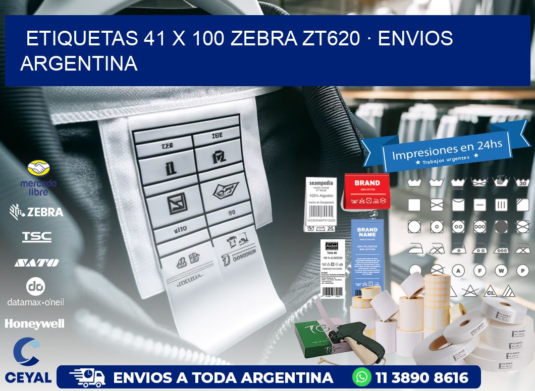 ETIQUETAS 41 x 100 ZEBRA ZT620 · ENVIOS ARGENTINA