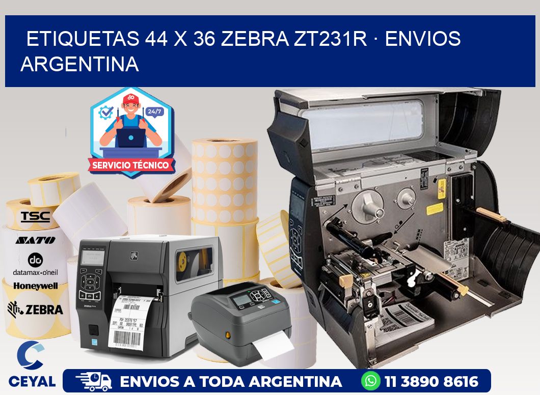 ETIQUETAS 44 x 36 ZEBRA ZT231R · ENVIOS ARGENTINA