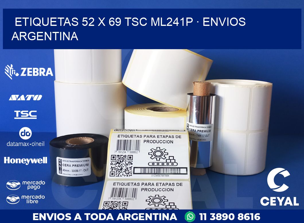 ETIQUETAS 52 x 69 TSC ML241P · ENVIOS ARGENTINA