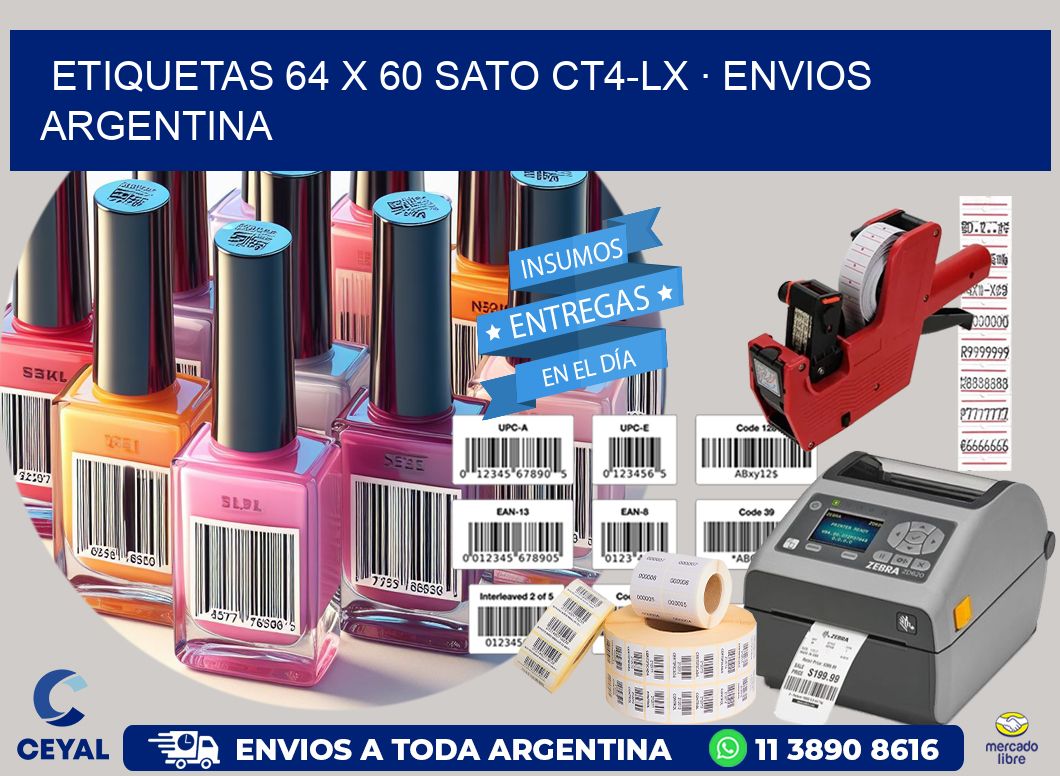 ETIQUETAS 64 x 60 SATO CT4-LX · ENVIOS ARGENTINA
