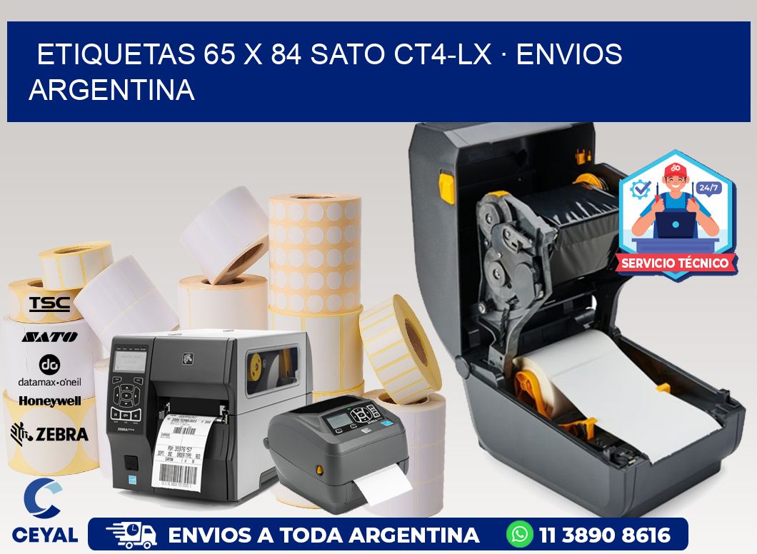 ETIQUETAS 65 x 84 SATO CT4-LX · ENVIOS ARGENTINA