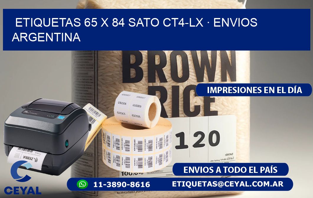ETIQUETAS 65 x 84 SATO CT4-LX · ENVIOS ARGENTINA