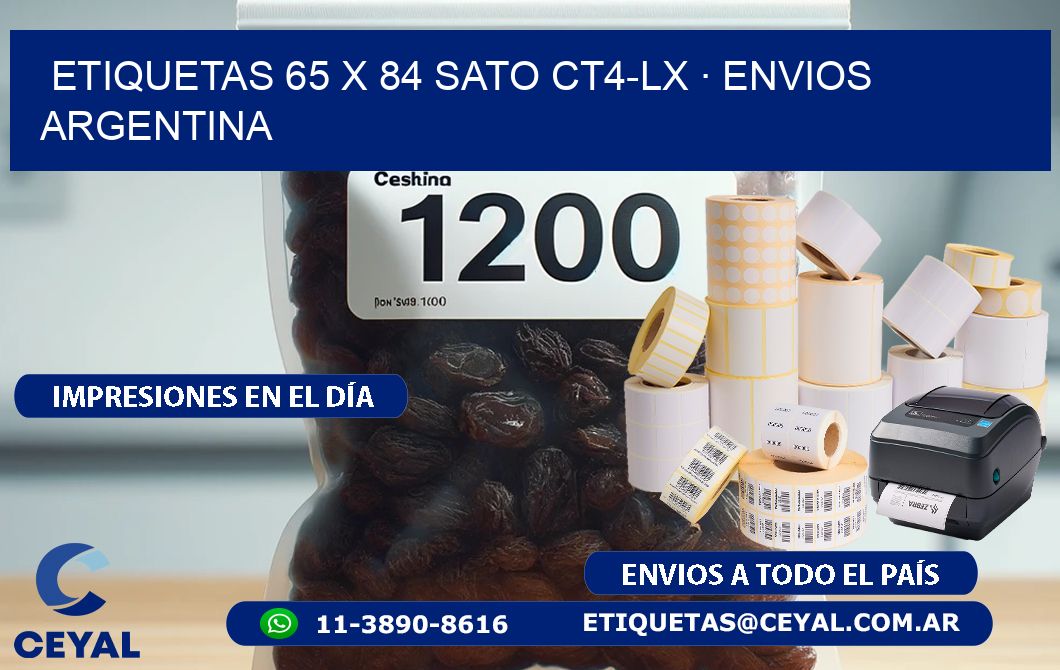 ETIQUETAS 65 x 84 SATO CT4-LX · ENVIOS ARGENTINA