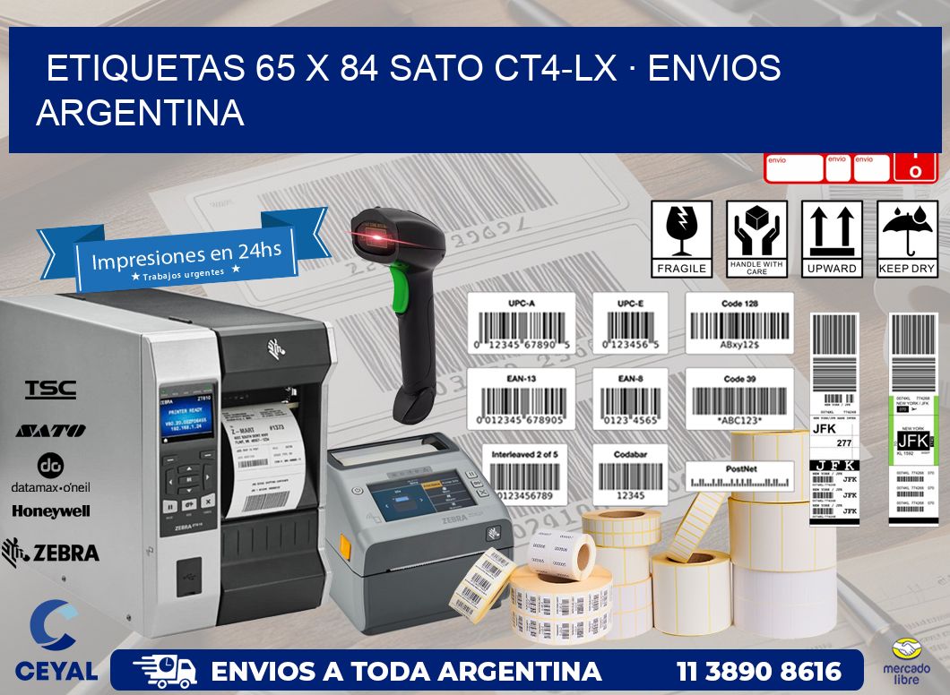 ETIQUETAS 65 x 84 SATO CT4-LX · ENVIOS ARGENTINA