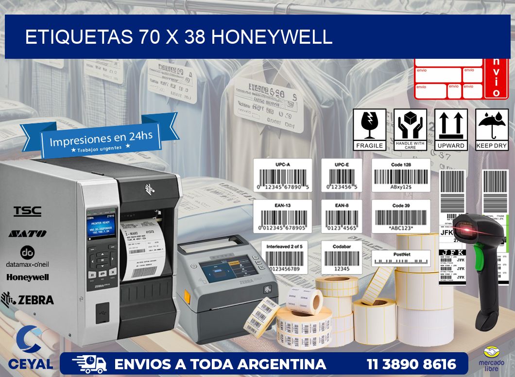ETIQUETAS 70 x 38 HONEYWELL
