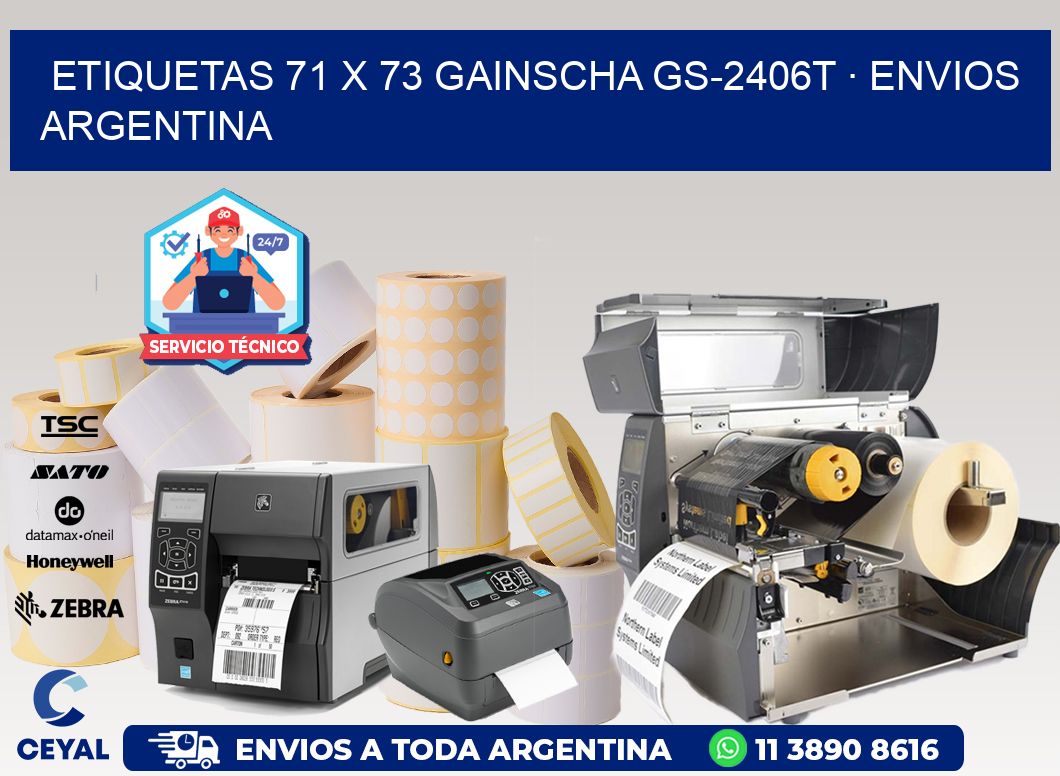 ETIQUETAS 71 x 73 GAINSCHA GS-2406T · ENVIOS ARGENTINA