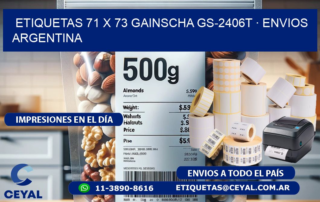 ETIQUETAS 71 x 73 GAINSCHA GS-2406T · ENVIOS ARGENTINA