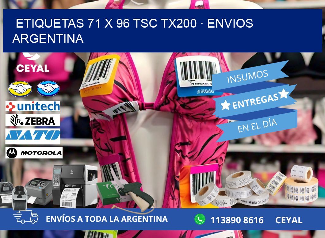 ETIQUETAS 71 x 96 TSC TX200 · ENVIOS ARGENTINA