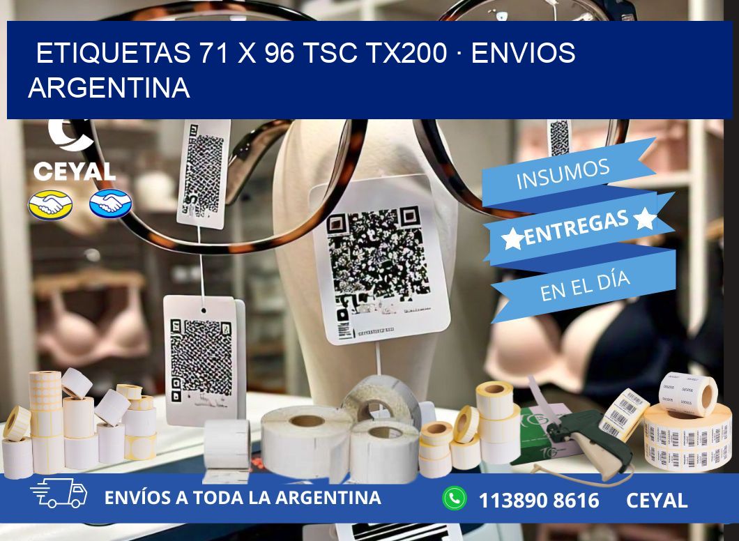 ETIQUETAS 71 x 96 TSC TX200 · ENVIOS ARGENTINA