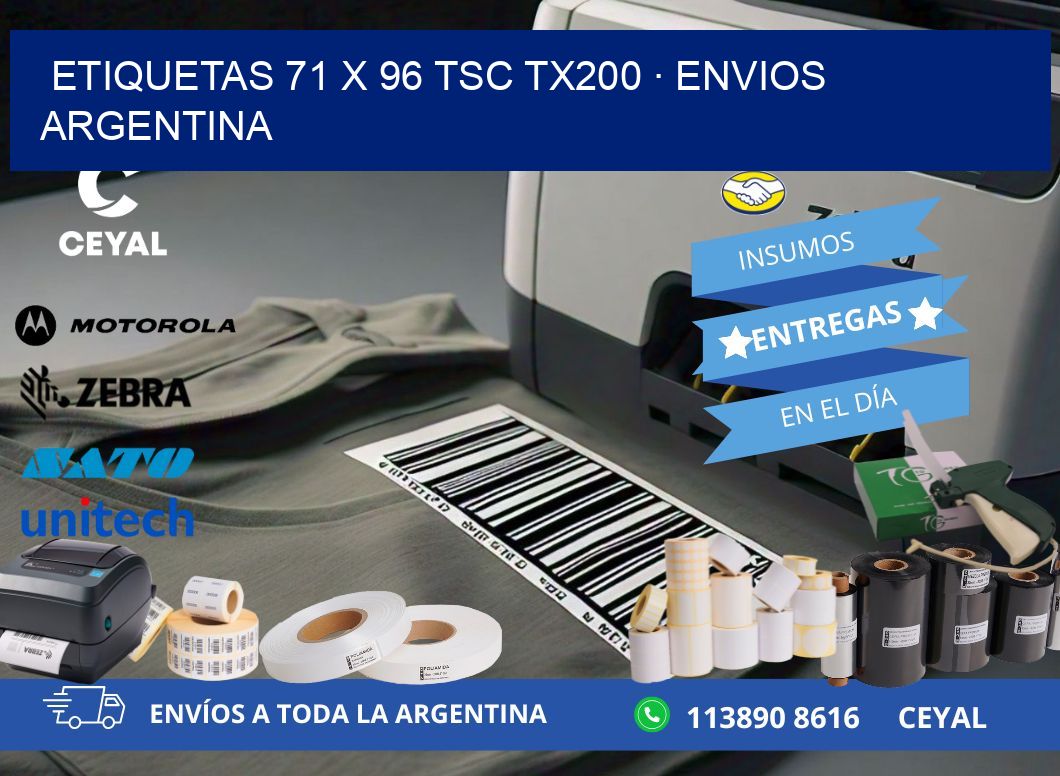 ETIQUETAS 71 x 96 TSC TX200 · ENVIOS ARGENTINA