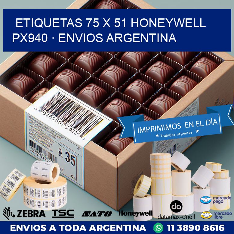 ETIQUETAS 75 x 51 HONEYWELL PX940 · ENVIOS ARGENTINA
