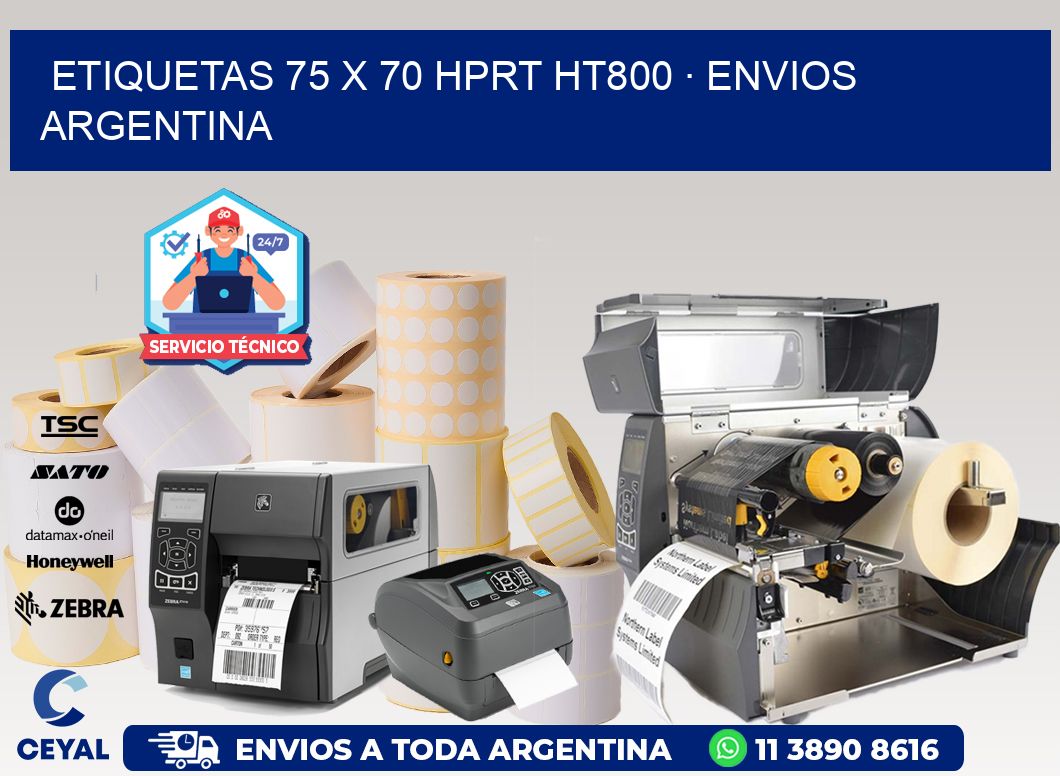 ETIQUETAS 75 x 70 HPRT HT800 · ENVIOS ARGENTINA