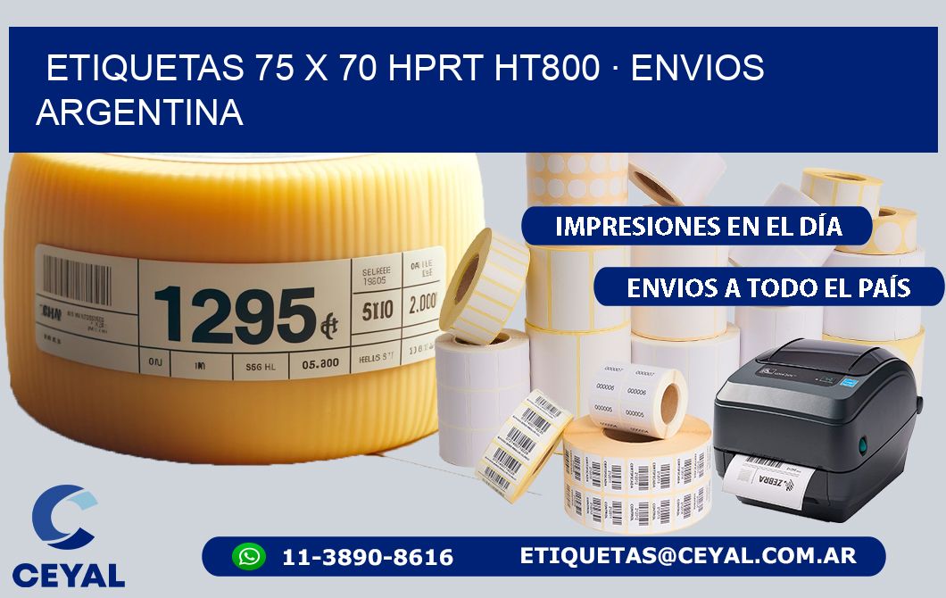 ETIQUETAS 75 x 70 HPRT HT800 · ENVIOS ARGENTINA