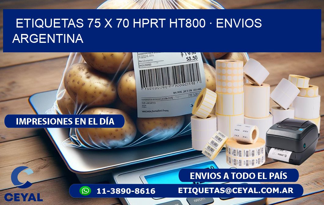 ETIQUETAS 75 x 70 HPRT HT800 · ENVIOS ARGENTINA