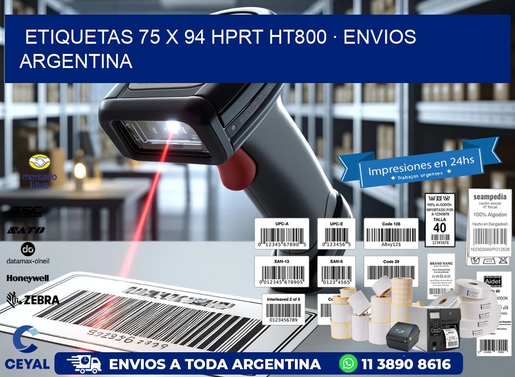 ETIQUETAS 75 x 94 HPRT HT800 · ENVIOS ARGENTINA