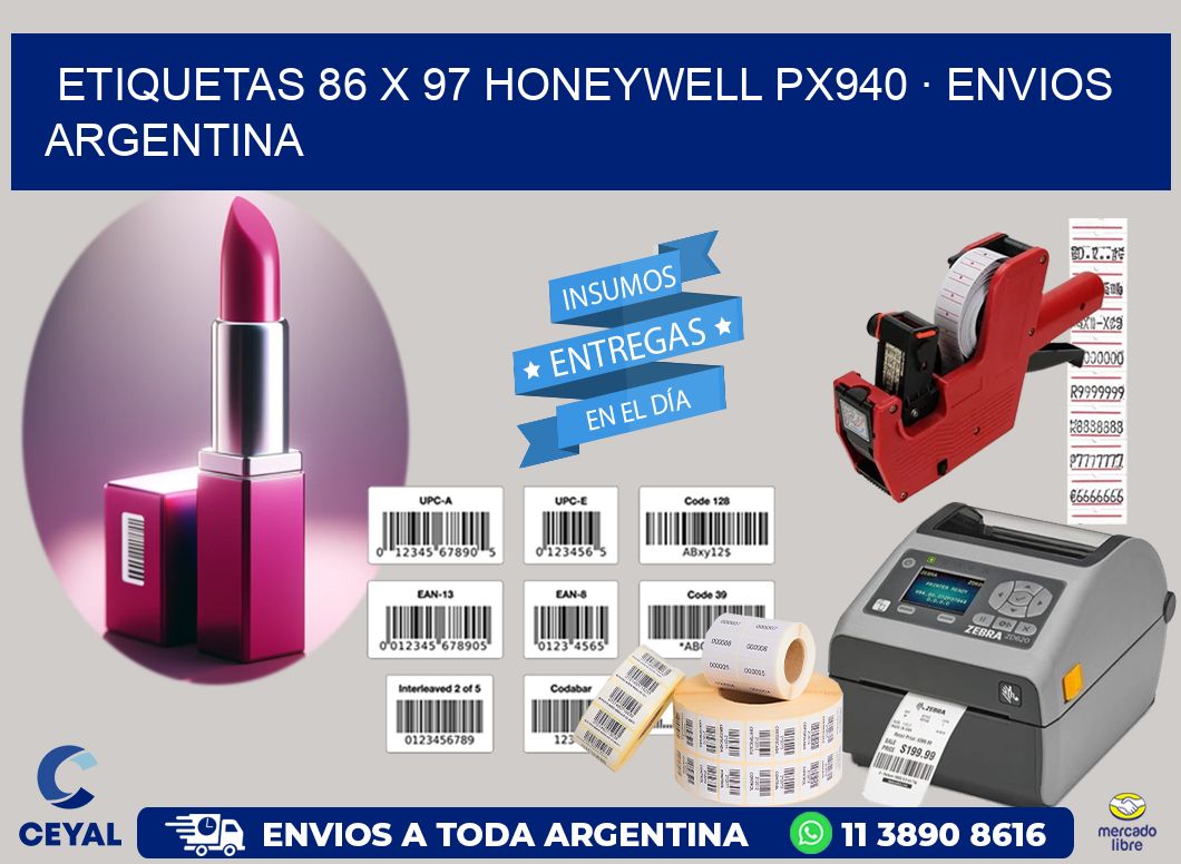 ETIQUETAS 86 x 97 HONEYWELL PX940 · ENVIOS ARGENTINA
