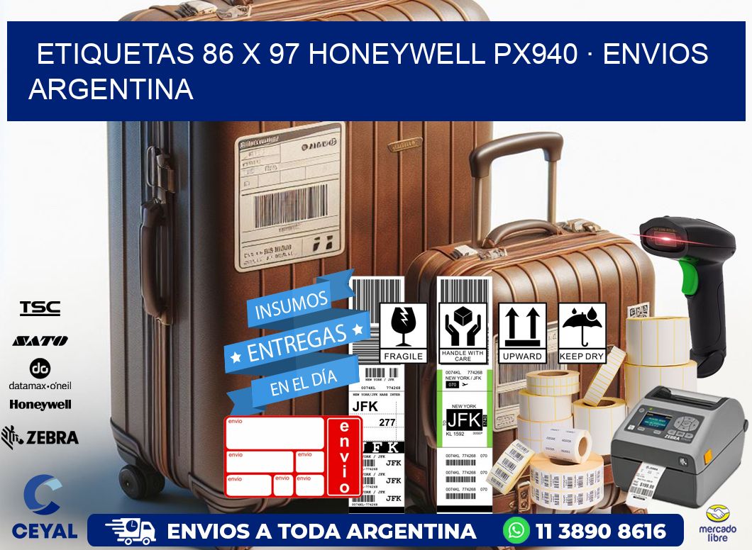 ETIQUETAS 86 x 97 HONEYWELL PX940 · ENVIOS ARGENTINA