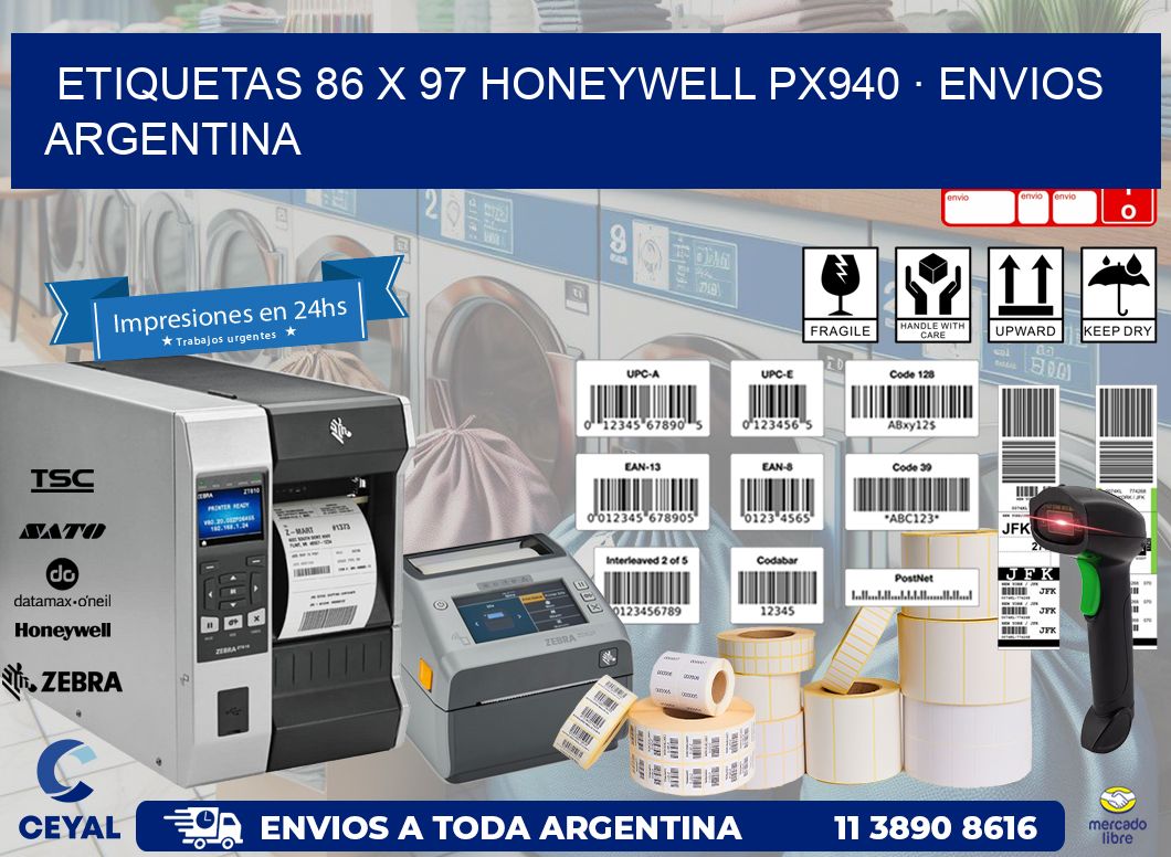 ETIQUETAS 86 x 97 HONEYWELL PX940 · ENVIOS ARGENTINA