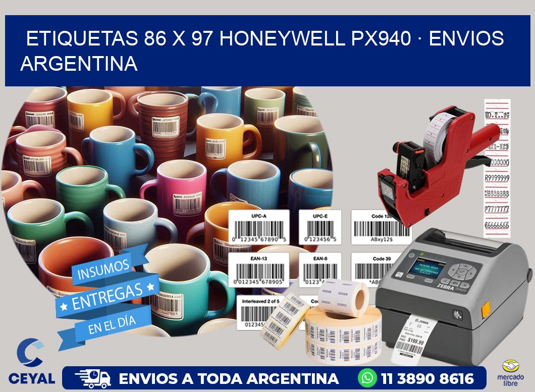 ETIQUETAS 86 x 97 HONEYWELL PX940 · ENVIOS ARGENTINA