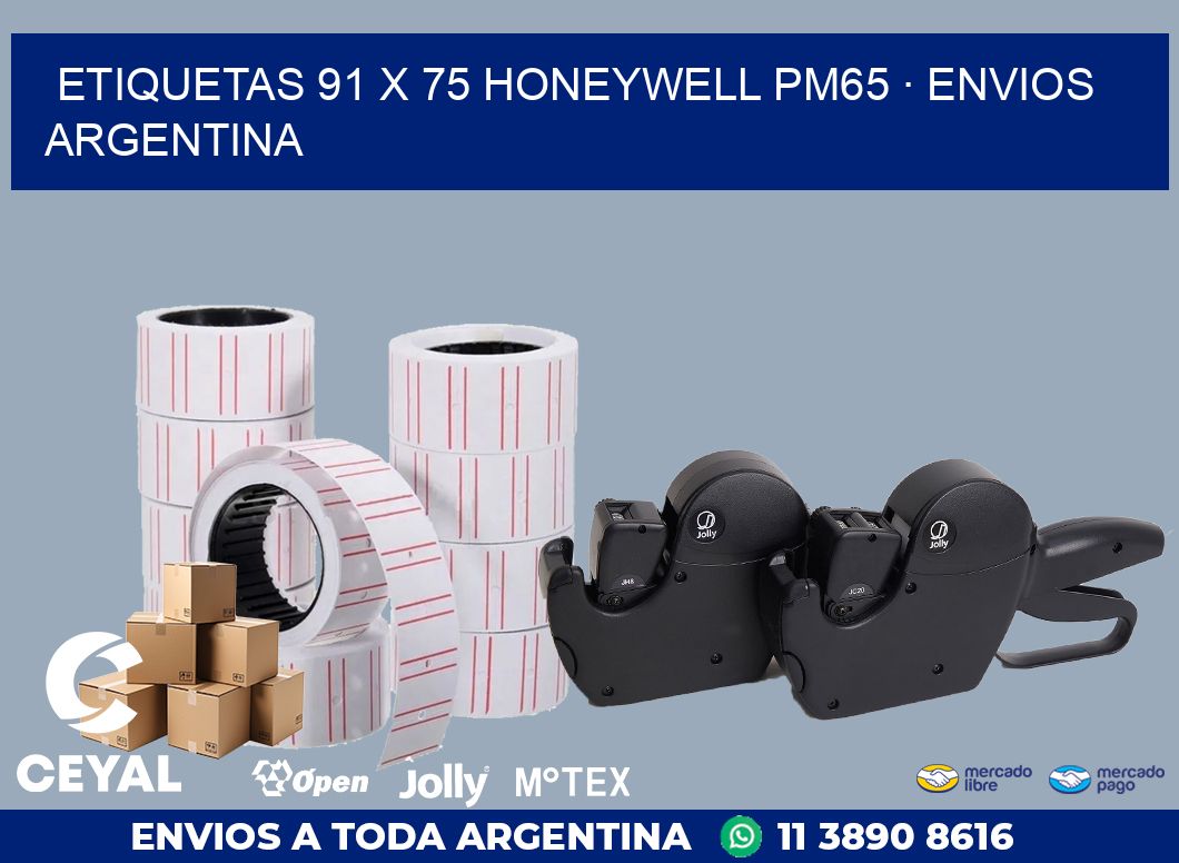 ETIQUETAS 91 x 75 HONEYWELL PM65 · ENVIOS ARGENTINA