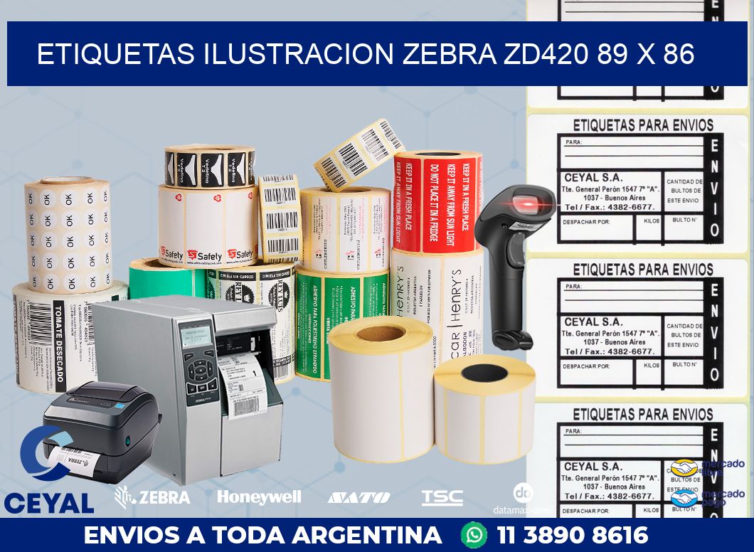 ETIQUETAS ILUSTRACION ZEBRA ZD420 89 x 86