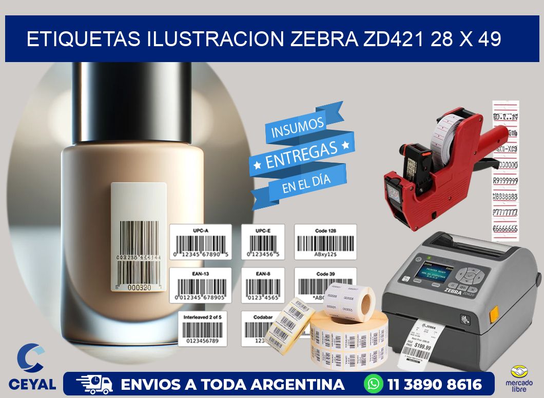 ETIQUETAS ILUSTRACION ZEBRA ZD421 28 x 49
