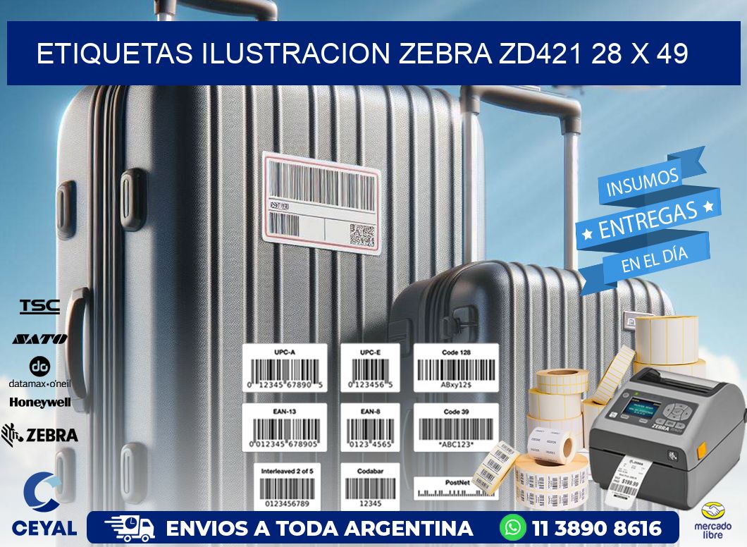 ETIQUETAS ILUSTRACION ZEBRA ZD421 28 x 49
