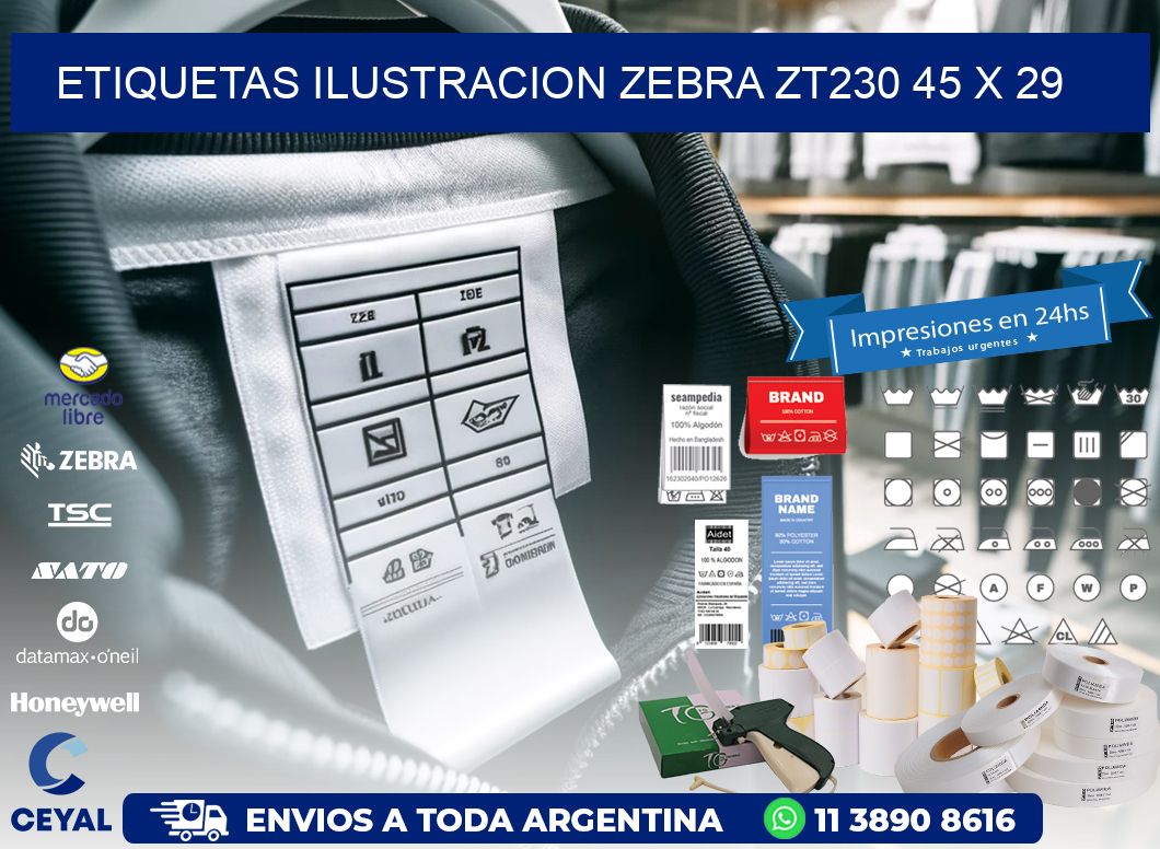 ETIQUETAS ILUSTRACION ZEBRA ZT230 45 x 29