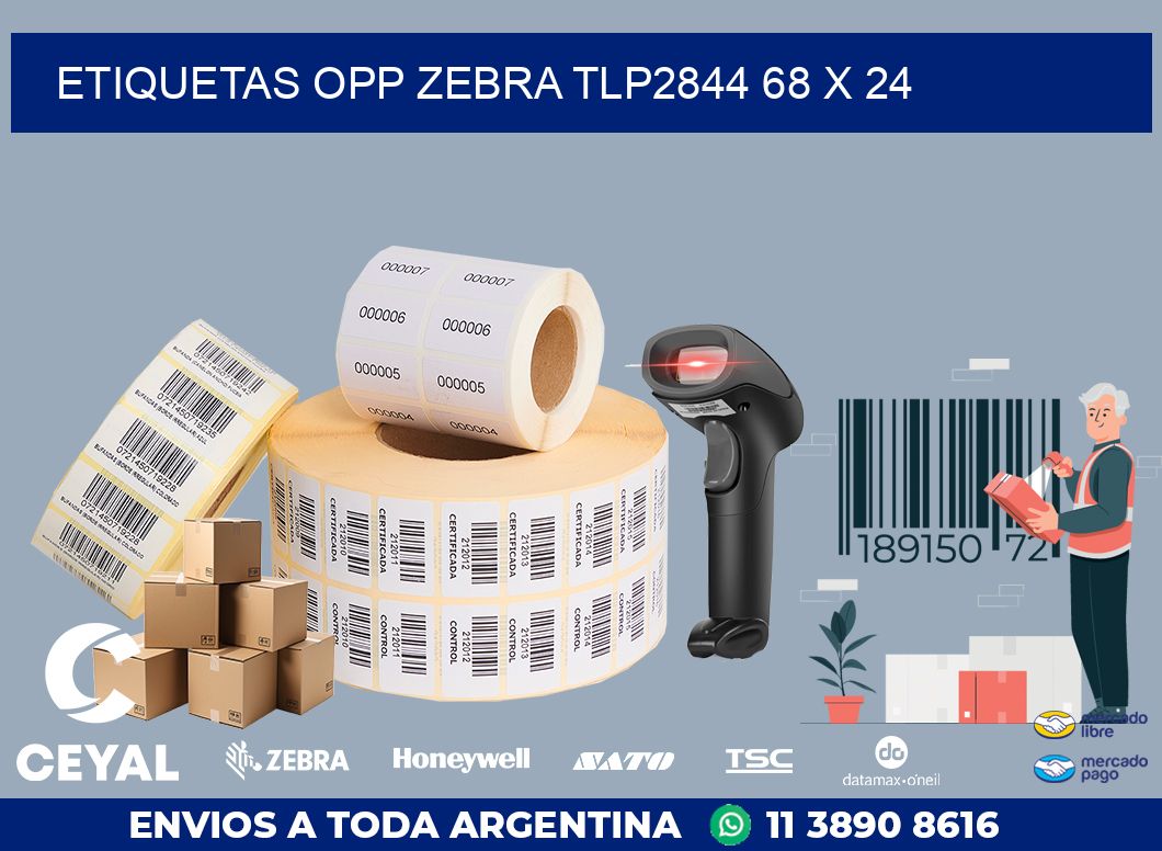 ETIQUETAS OPP ZEBRA TLP2844 68 x 24