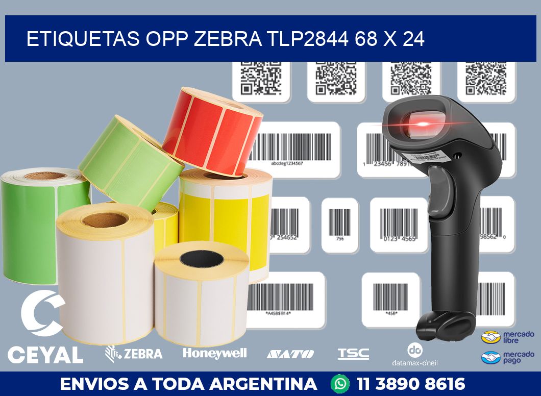 ETIQUETAS OPP ZEBRA TLP2844 68 x 24