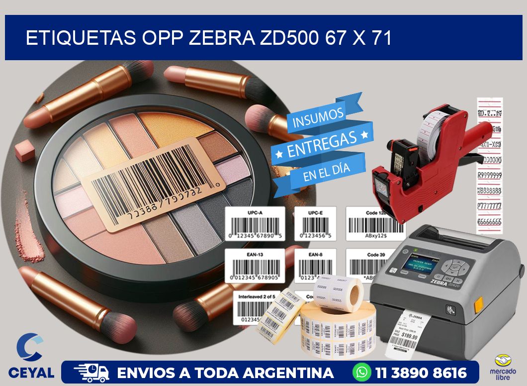 ETIQUETAS OPP ZEBRA ZD500 67 x 71
