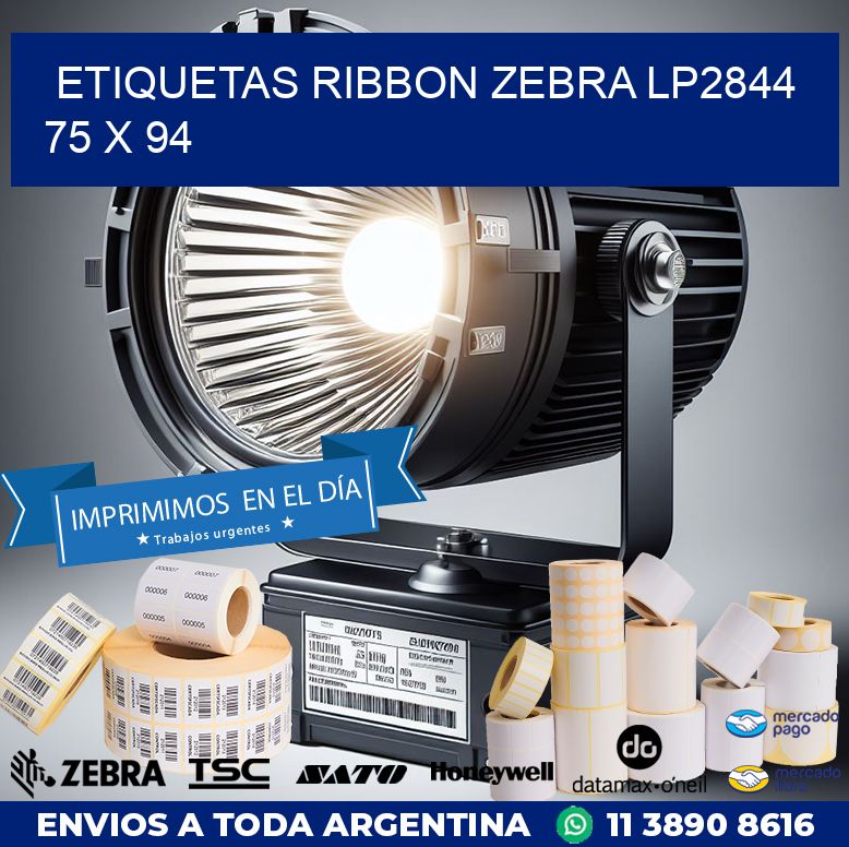 ETIQUETAS RIBBON Zebra LP2844 75 x 94
