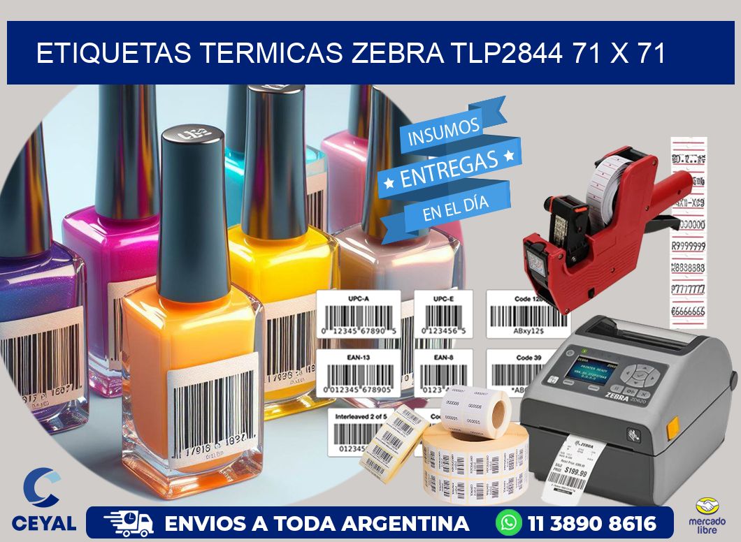 ETIQUETAS TERMICAS ZEBRA TLP2844 71 x 71
