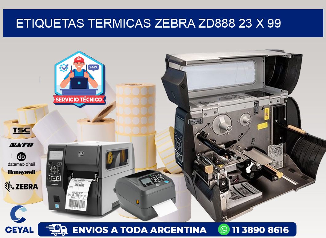 ETIQUETAS TERMICAS ZEBRA ZD888 23 x 99