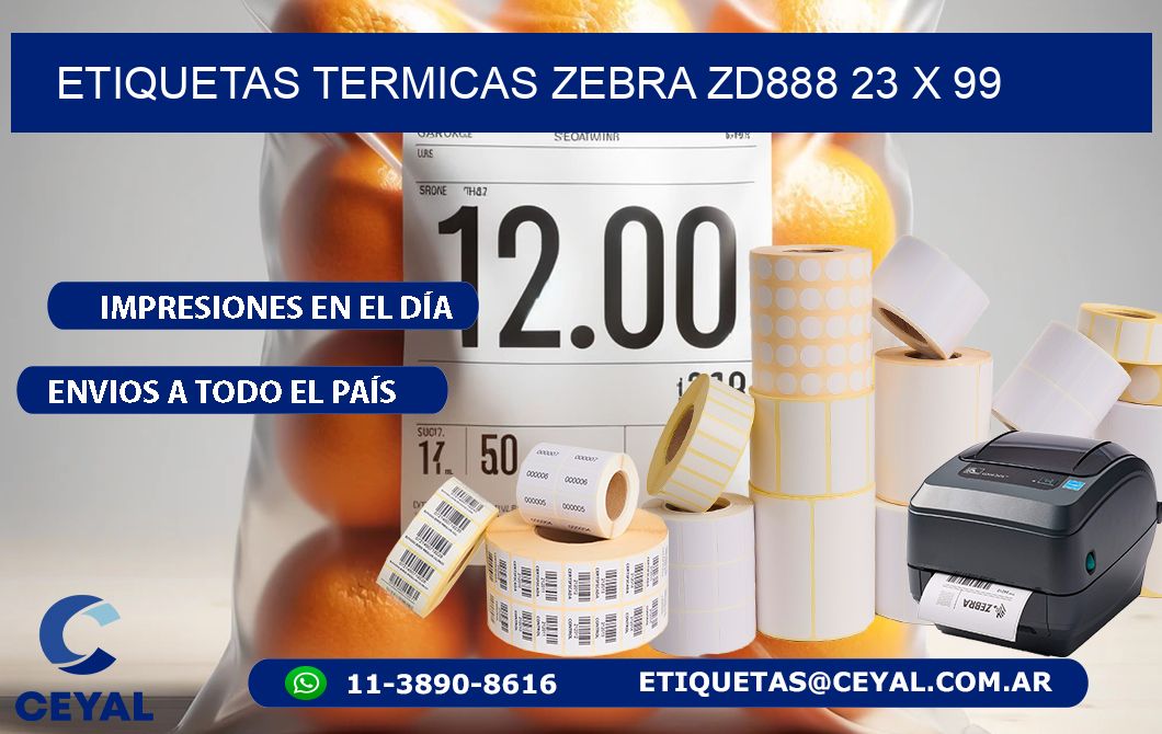 ETIQUETAS TERMICAS ZEBRA ZD888 23 x 99
