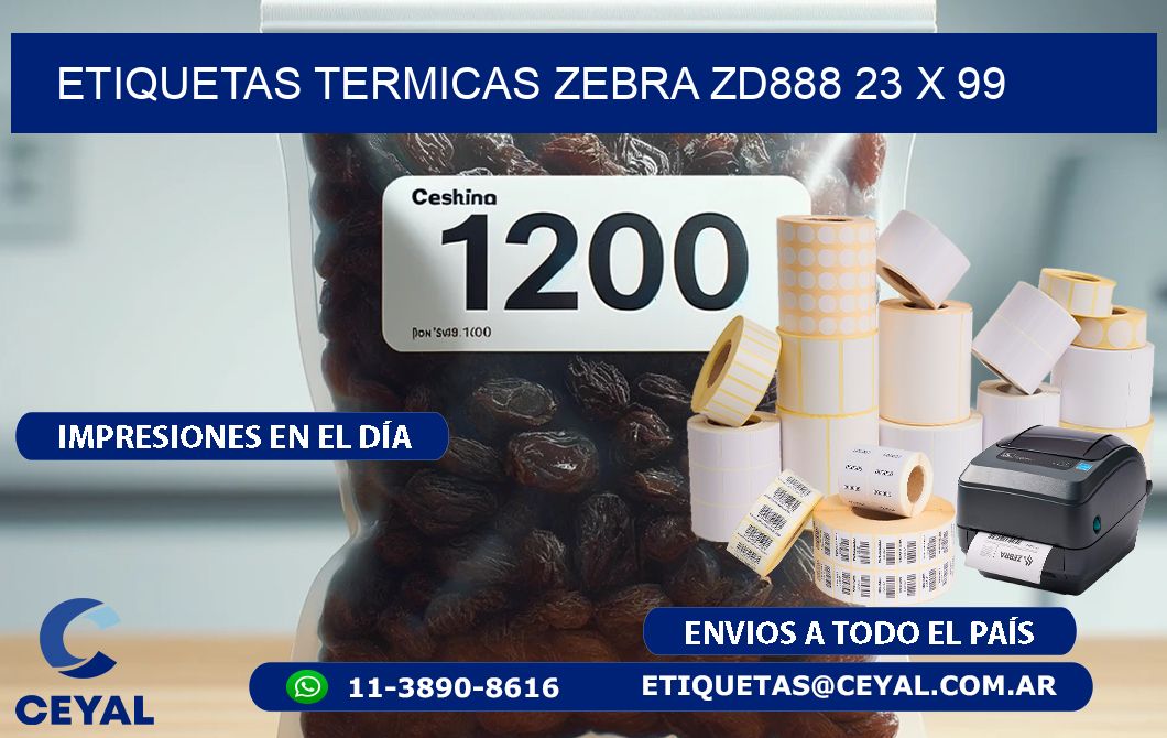 ETIQUETAS TERMICAS ZEBRA ZD888 23 x 99
