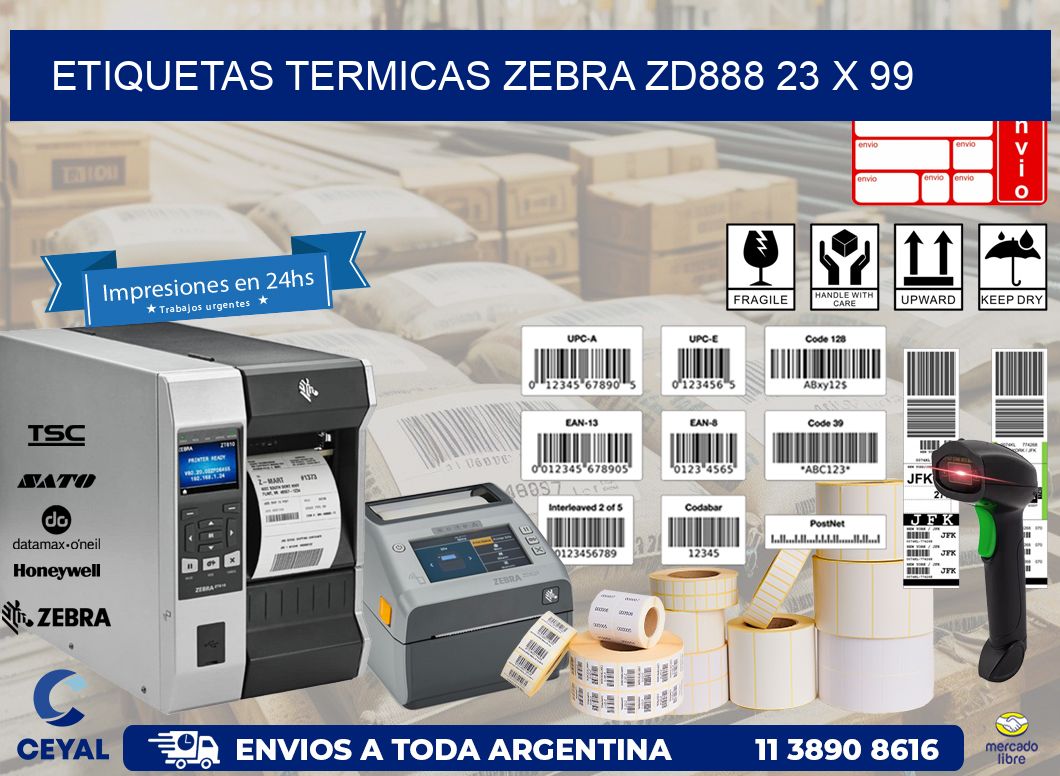 ETIQUETAS TERMICAS ZEBRA ZD888 23 x 99