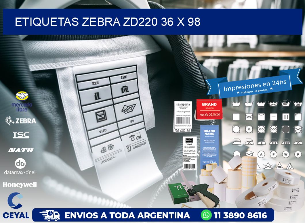 ETIQUETAS Zebra ZD220 36 x 98