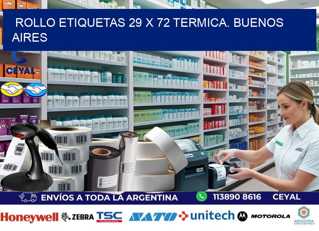 Rollo etiquetas 29 x 72 termica. Buenos Aires