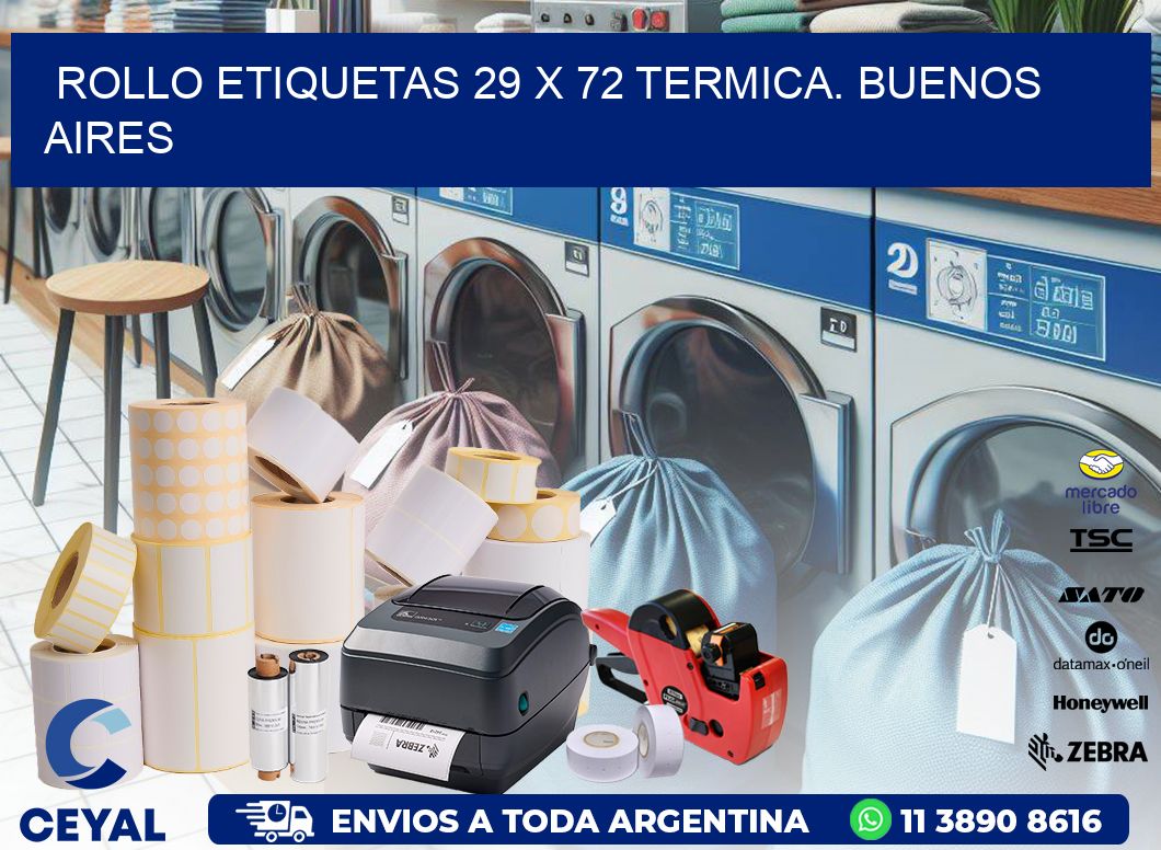 Rollo etiquetas 29 x 72 termica. Buenos Aires