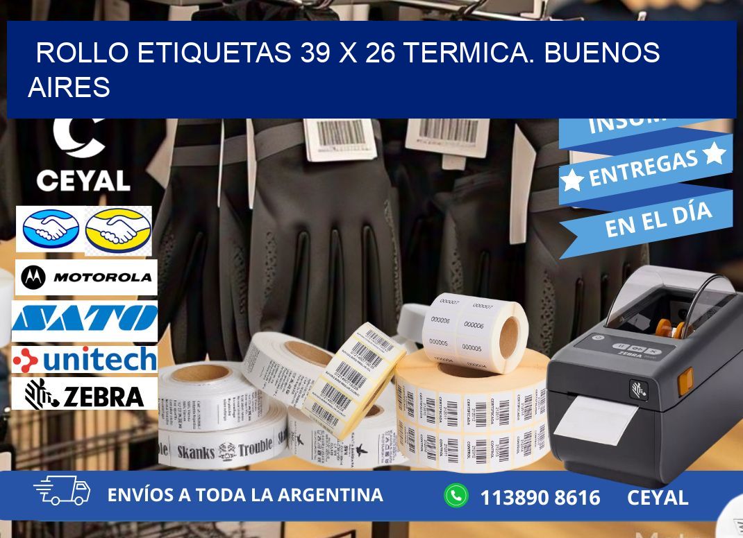 Rollo etiquetas 39 x 26 termica. Buenos Aires