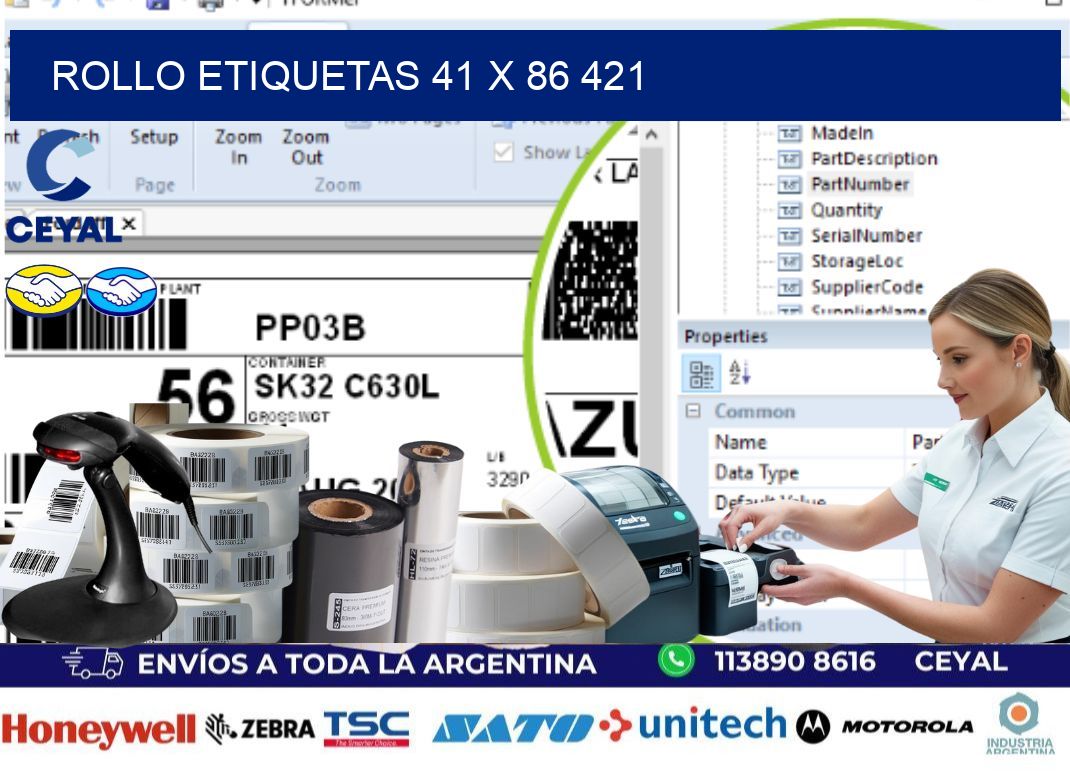 Rollo etiquetas 41 x 86 421