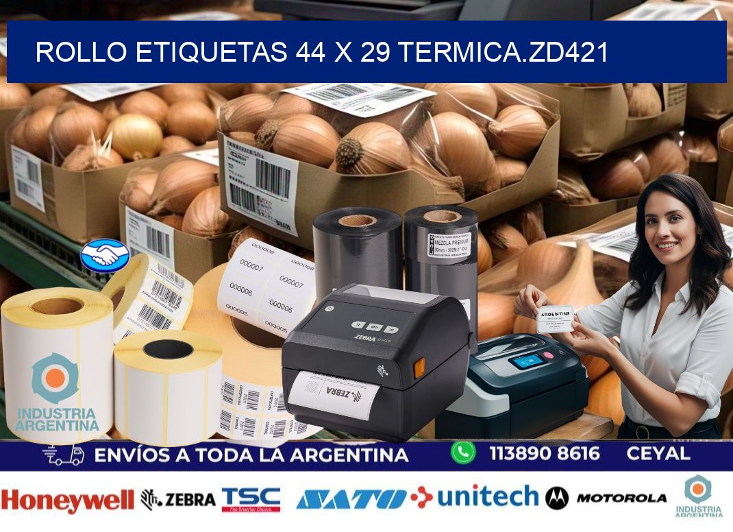 Rollo etiquetas 44 x 29 termica.zd421