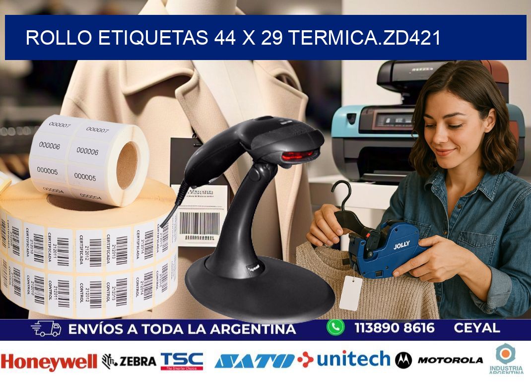 Rollo etiquetas 44 x 29 termica.zd421
