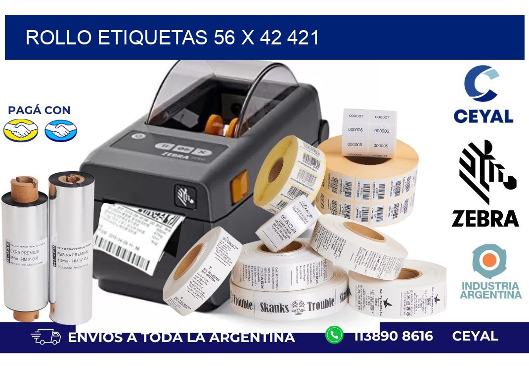 Rollo etiquetas 56 x 42 421