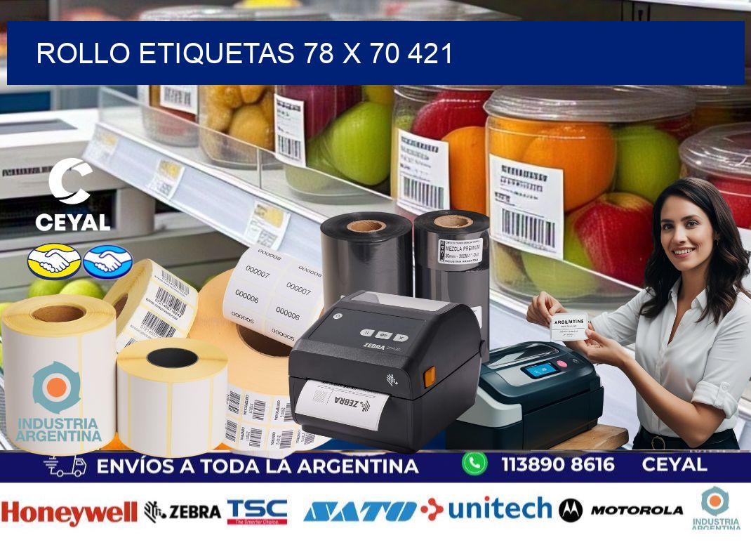 Rollo etiquetas 78 x 70 421