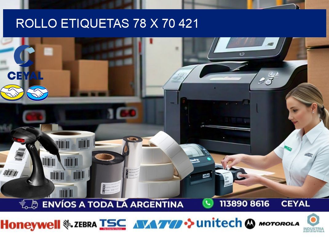 Rollo etiquetas 78 x 70 421