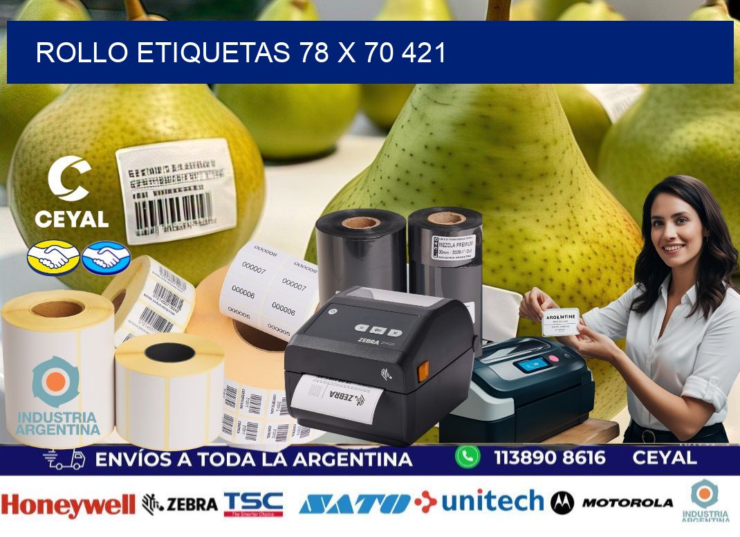 Rollo etiquetas 78 x 70 421