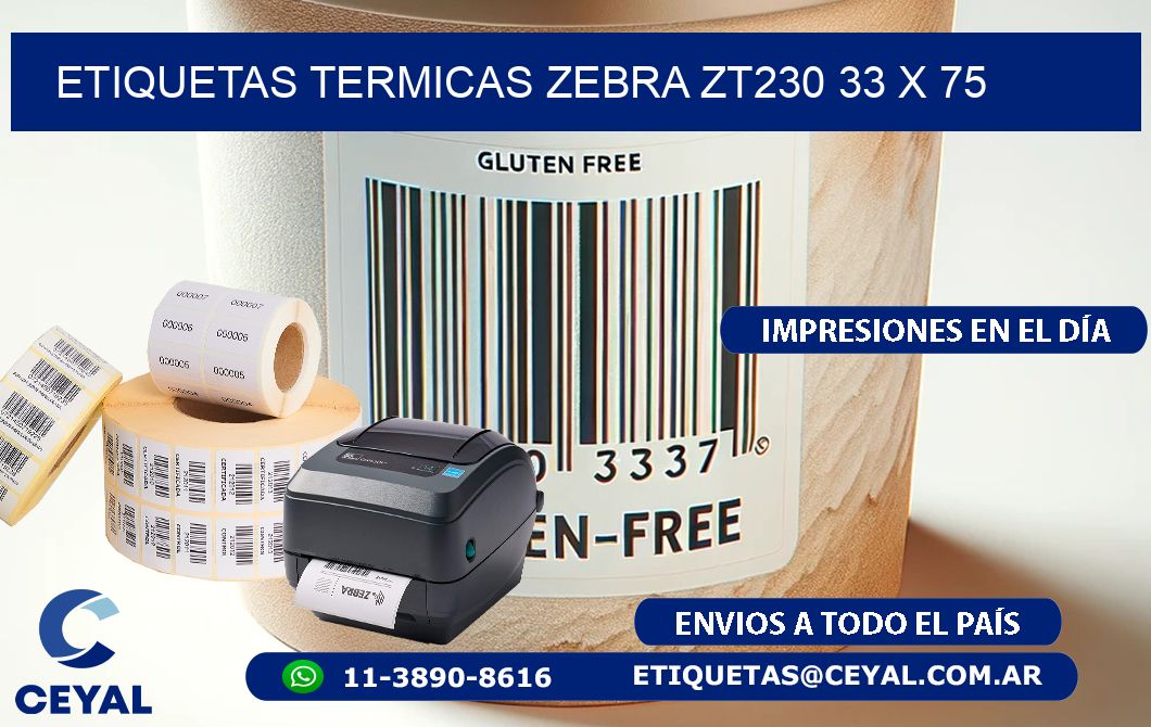 ETIQUETAS TERMICAS ZEBRA ZT230 33 x 75